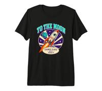 Camiseta Espacial Retro To The Moon Rocket Cosmic Class Camiseta Premium