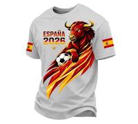 Camiseta EspañA Futbol,Camisetas Deporte Hombre Manga Corta Estilo Torero Camisa Futbol Retro Fan T Shirt Ligero De Cuello Redondo para Un Look Casual CláSico