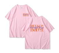 Camiseta Estampada Benson Boone, Manga Corta Y Cuello Redondo, Diseño Gráfico Delantero Y Trasero (Pink,S)