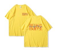 Camiseta Estampada Benson Boone, Manga Corta Y Cuello Redondo, Diseño Gráfico Delantero Y Trasero (Yellow,L)