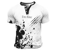 Camiseta estampada con texto en inglés "I'm Fine It's Not My Bloody Halloween" para hombre, camiseta terrifier de Halloween, con texto en inglés "Problem Solved Blood Splatter I'm Fine It's Not My