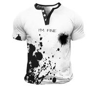 Camiseta estampada con texto en inglés "I'm Fine It's Not My Bloody Halloween" para hombre, camiseta terrifier de Halloween, con texto en inglés "Problem Solved Blood Splatter I'm Fine It's Not My