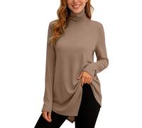 Camiseta estampada de manga larga, suéter informal para mujer, camiseta blanca para mujer, tallas grandes, algodón básico, camiseta de manga corta, marrón, XL