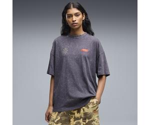 Camiseta estampada FUTURE.PUMA.ARCHIVE de efecto lavado y corte extragrande para mujer, Ropa, Gris, S