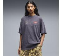 Camiseta estampada FUTURE.PUMA.ARCHIVE de efecto lavado y corte extragrande para mujer, Ropa, Gris, XS