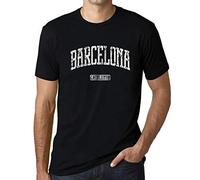 Camiseta Estampada para Hombre Barcelona Catalunya T-Shirt Vintage Manga Corta Regalo Original Cumpleaños Diseño Gráfico Moda Negro Profundo XXL