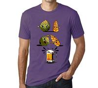 Camiseta Estampada para Hombre Cerveza Fusión De Diseño - Design Fusion Beer - T-Shirt Vintage Manga Corta Regalo Original Cumpleaños Diseño Gráfico Moda Morado Claro L