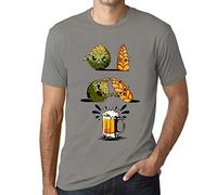 Camiseta Estampada para Hombre Cerveza Fusión De Diseño - Design Fusion Beer - T-Shirt Vintage Manga Corta Regalo Original Cumpleaños Diseño Gráfico Moda Zinc L