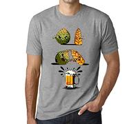 Camiseta Estampada para Hombre Cerveza Fusión De Diseño - Design Fusion Beer - T-Shirt Vintage Manga Corta Regalo Original Cumpleaños Diseño Gráfico Moda Gris Mezcla L