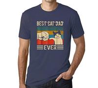 Camiseta Estampada para Hombre Choque De Puños del Mejor Padre De Gatos - Best Cat Dad Ever Fist Bump - T-Shirt Vintage Manga Corta Regalo Original Cumpleaños Diseño Gráfico Moda Denim 3XL