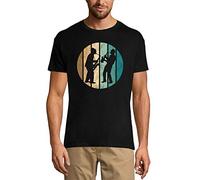 Camiseta Estampada para Hombre Dúo De Saxofones - Música Retro - Saxophone Duet Band - Retro Music - T-Shirt Vintage Manga Corta Regalo Original Cumpleaños Diseño Gráfico Moda Negro Profundo XXL