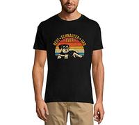 Camiseta Estampada para Hombre El Mejor Padre De Schnauzers - Best Schnauzer Dad Ever - T-Shirt Vintage Manga Corta Regalo Original Cumpleaños Diseño Gráfico Moda Negro Profundo L