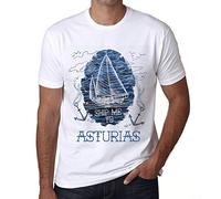 Camiseta Estampada para Hombre Envíame A Asturias - Ship Me To Asturias - T-Shirt Vintage Manga Corta Regalo Original Cumpleaños Diseño Gráfico Moda Blanco XL