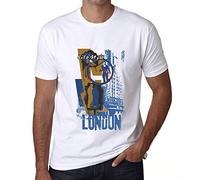Camiseta Estampada para Hombre Estilo De Vida En Londres - London Lifestyle - T-Shirt Vintage Manga Corta Regalo Original Cumpleaños Diseño Gráfico Moda Blanco M