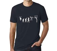 Camiseta Estampada para Hombre Evolución De La Cesta - Évolution Du Basket - T-Shirt Vintage Manga Corta Regalo Original Cumpleaños Diseño Gráfico Moda Azul Marino M