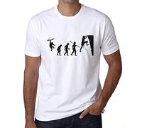 Camiseta Estampada para Hombre Evolución De La Escalada - Climbing Evolution - T-Shirt Vintage Manga Corta Regalo Original Cumpleaños Diseño Gráfico Moda Blanco S