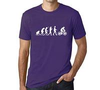 Camiseta Estampada para Hombre Evolución del Ciclismo - Evolution of Cycling - T-Shirt Vintage Manga Corta Regalo Original Cumpleaños Diseño Gráfico Moda Morado Oscuro L
