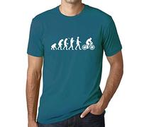 Camiseta Estampada para Hombre Evolución del Ciclismo - Evolution of Cycling - T-Shirt Vintage Manga Corta Regalo Original Cumpleaños Diseño Gráfico Moda Azul Duck M