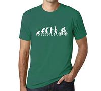 Camiseta Estampada para Hombre Evolución del Ciclismo - Evolution of Cycling - T-Shirt Vintage Manga Corta Regalo Original Cumpleaños Diseño Gráfico Moda Esmeralda S