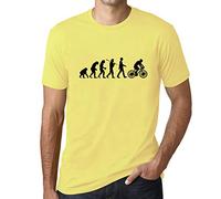 Camiseta Estampada para Hombre Evolución del Ciclismo - Evolution of Cycling - T-Shirt Vintage Manga Corta Regalo Original Cumpleaños Diseño Gráfico Moda Amarillo pálido L