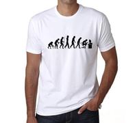 Camiseta Estampada para Hombre Evolución del Pescador - Evolution of The Fisherman - T-Shirt Vintage Manga Corta Regalo Original Cumpleaños Diseño Gráfico Moda Blanco M