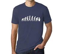 Camiseta Estampada para Hombre Evolution De L'espèce Informatique Geek T-Shirt Vintage Manga Corta Regalo Original Cumpleaños Diseño Gráfico Moda Denim 4XL