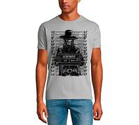Camiseta Estampada para Hombre Foto De Identificación Policial Anónima - Anonymous Mugshot - T-Shirt Vintage Manga Corta Regalo Original Cumpleaños Diseño Gráfico Moda Gris Puro XL