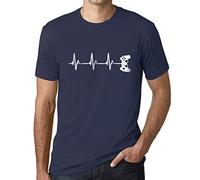 Camiseta Estampada para Hombre Gamer Mando Latido Divertido Juegos - Gamer Controller Heartbeat Funny Gaming - T-Shirt Vintage Manga Corta Regalo Original Cumpleaños Diseño Gráfico Moda French Mari