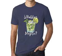 Camiseta Estampada para Hombre ¿hablas Mojito? T-Shirt Vintage Manga Corta Regalo Original Cumpleaños Diseño Gráfico Moda Denim M