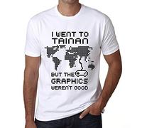 Camiseta Estampada para Hombre - I Went To Tainan But The Graphics Weren’t Good - T-Shirt Vintage Manga Corta Regalo Original Cumpleaños Diseño Gráfico Moda Blanco XXL