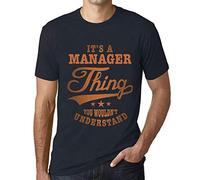 Camiseta Estampada para Hombre It's A Manager Thing You Wouldn’t Understand T-Shirt Vintage Manga Corta Regalo Original Cumpleaños Diseño Gráfico Moda Azul Marino 4XL
