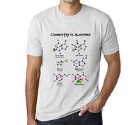 Camiseta Estampada para Hombre La Química Es Increíble - Chemistry Is Awesome - T-Shirt Vintage Manga Corta Regalo Original Cumpleaños Diseño Gráfico Moda Ash XL