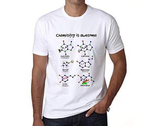 Camiseta Estampada para Hombre La Química Es Increíble - Chemistry Is Awesome - T-Shirt Vintage Manga Corta Regalo Original Cumpleaños Diseño Gráfico Moda Blanco L