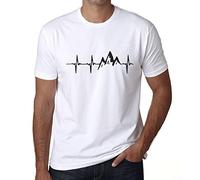 Camiseta Estampada para Hombre Latidos De Montaña - Mountain Heartbeat - T-Shirt Vintage Manga Corta Regalo Original Cumpleaños Diseño Gráfico Moda Blanco 4XL