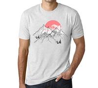 Camiseta Estampada para Hombre Latidos De Montaña - Mountain Heartbeat - T-Shirt Vintage Manga Corta Regalo Original Cumpleaños Diseño Gráfico Moda Ash L