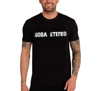 Camiseta Estampada para Hombre Soda Stereo T-Shirt Vintage Manga Corta Regalo Original Cumpleaños Diseño Gráfico Moda Negro Profundo M