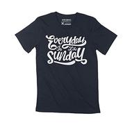 Camiseta Estampada para Hombre Todos Los Días Son como El Domingo - Everyday Is Like Sunday - T-Shirt Vintage Manga Corta Regalo Original Cumpleaños Diseño Gráfico Moda Azul Marino XXL