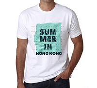 Camiseta Estampada para Hombre Verano En Hong Kong - Summer In Hong Kong - T-Shirt Vintage Manga Corta Regalo Original Cumpleaños Diseño Gráfico Moda Blanco L