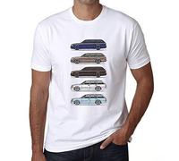 Camiseta Estampada para Hombre Wagen Classic W124 S124 T-Shirt Vintage Manga Corta Regalo Original Cumpleaños Diseño Gráfico Moda Blanco L