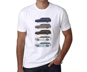 Camiseta Estampada para Hombre Wagen Classic W124 S124 T-Shirt Vintage Manga Corta Regalo Original Cumpleaños Diseño Gráfico Moda Blanco L
