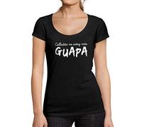 Camiseta Estampada para Mujer Calladita No Estoy Mas Guapa T-Shirt Vintage Manga Corta Regalo Original Cumpleaños Diseño Gráfico Moda Negro Profundo XL