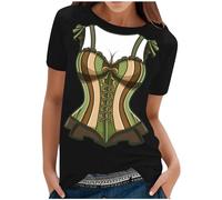 Camiseta Estampada para Mujer, Camisa Informal Delgada de Manga Corta, para Boda y Festival de la Cerveza, Top cómodo, Disfraz para Oktoberfest, Varios diseños Disponibles.