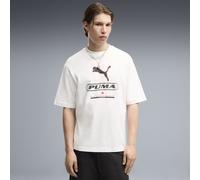 Camiseta estampada PUMA Sport Boxy Street para hombre, Ropa, Blanco, XS