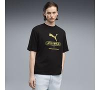 Camiseta estampada PUMA Sport Boxy Street para hombre, Ropa, Negro, S