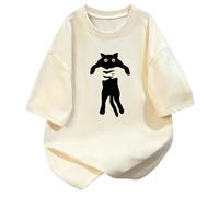 Camiseta Estampado 3D Retro Manga Corta - Albaricoque - M
