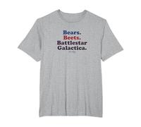 Camiseta estándar The Office Bears. Remolachas Battlestar Galactica Camiseta, Hombre Tallas Grandes, Gris Jaspeado, 2X Alto