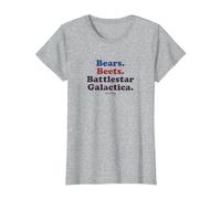 Camiseta estándar The Office Bears. Remolachas Battlestar Galactica Camiseta, Mujer, Gris Jaspeado, L