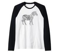 Camiseta estética de Dibujo de Cebra de una línea para Amantes de los Animales Camiseta Manga Raglan