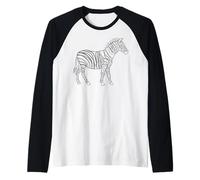 Camiseta estética de Dibujo de Cebra de una línea para Amantes de los Animales Camiseta Manga Raglan