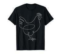 Camiseta estética de Dibujo de gallina de una línea para Amantes de los Animales Camiseta
